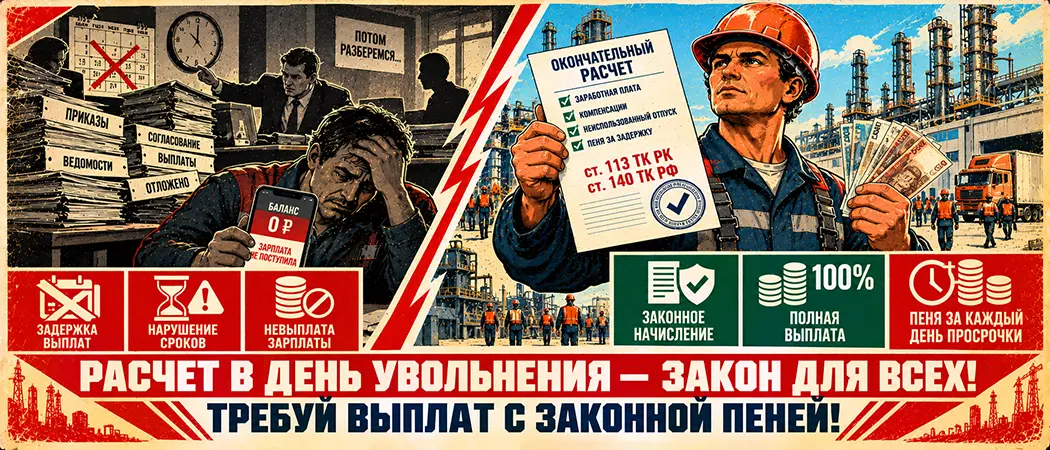 Расчет при увольнении с вахты: сроки выплат, законные проценты за каждый день просрочки и как выбить долг
